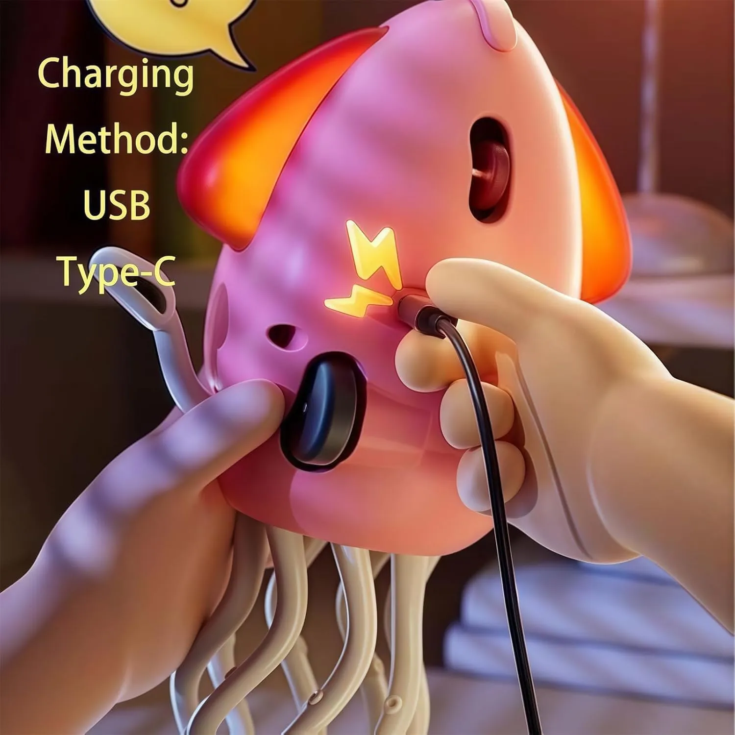 Electric Crawling Octopus Toy, Electric Dancing Octopus Toy, Dancing Squid Toys, Automatic Obstacle Avoidance Sensor Toys, Upright & Crawling Two Modes, LED Lights & Music, USB Rechargeable (PINK)