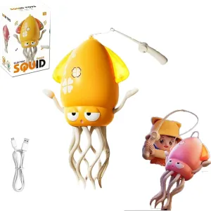 Electric Crawling Octopus Toy, Magic Dancing Octopus, Dancing Squid Toy, Creative Magic Crazy 8-Leg Action Obstacle with LED Lights & Music, Crawling Dancing Toys (Yellow)