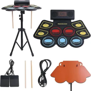 Electric Drum Set, Electronic Drum for Beginner Set Kids Adults Electronic Drum with 2 Drumstick