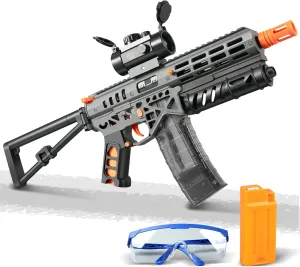 Electric Gel Ball Blaster Gun - Hight Speed Splatter Ball Gun，200fps Orby Gun,Manual and Automatic Dual Mode,Splat Toy for Ages 16 (Black and Orange)