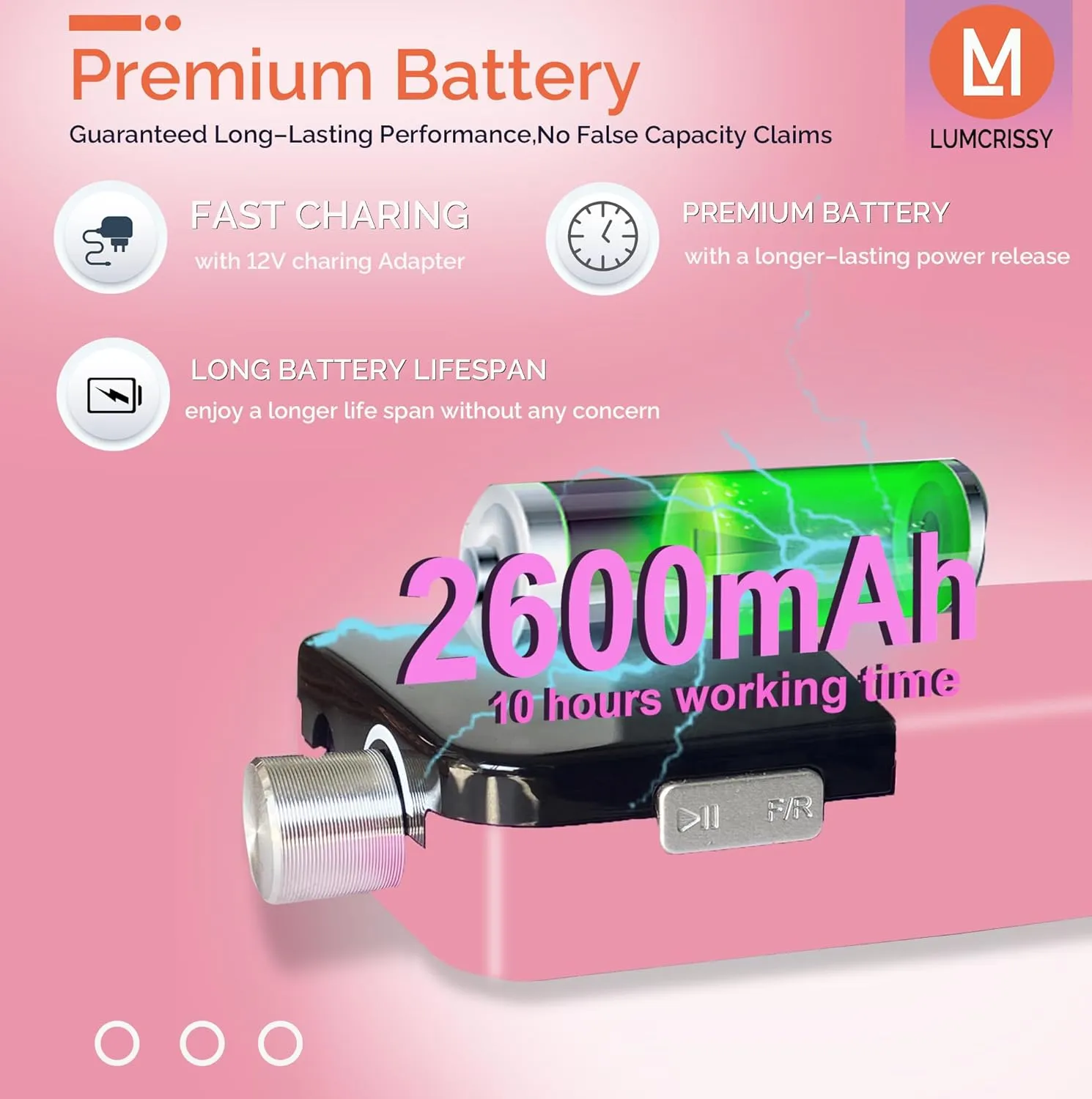 Electric Nail Drill Machine,Lumcrissy Colorful Rechargeable 35000 RPM Nail Drill Portable E-File with Detachable Battery,Portable Electric Acrylic Nail Tools ,Polishing,Nail Removing (Pure Pink)