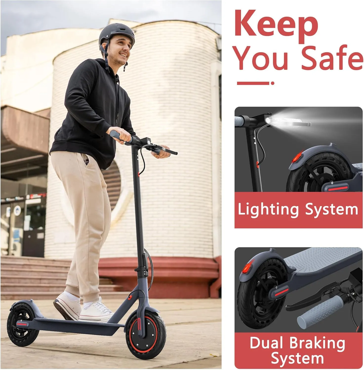 Electric Scooter for Adults, 8.5"/10" Tires, 19/22Mph, 350W/500W Motor, 21-28 Miles Range, Folding E-Scooter with Dual Suspension,APP(V1/SPRO/MAX/PRO)