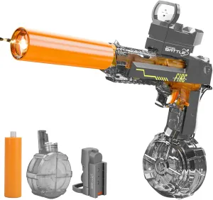 Electric Water Guns for Kids Ages 4-8: Automatic Squirt Gun 32FT Long-Range Large Capacity Water Gun Ideal for Pool Party Beach and Backyard Battles Summer Outdoor Water Toy for Kids 8-12, Gray