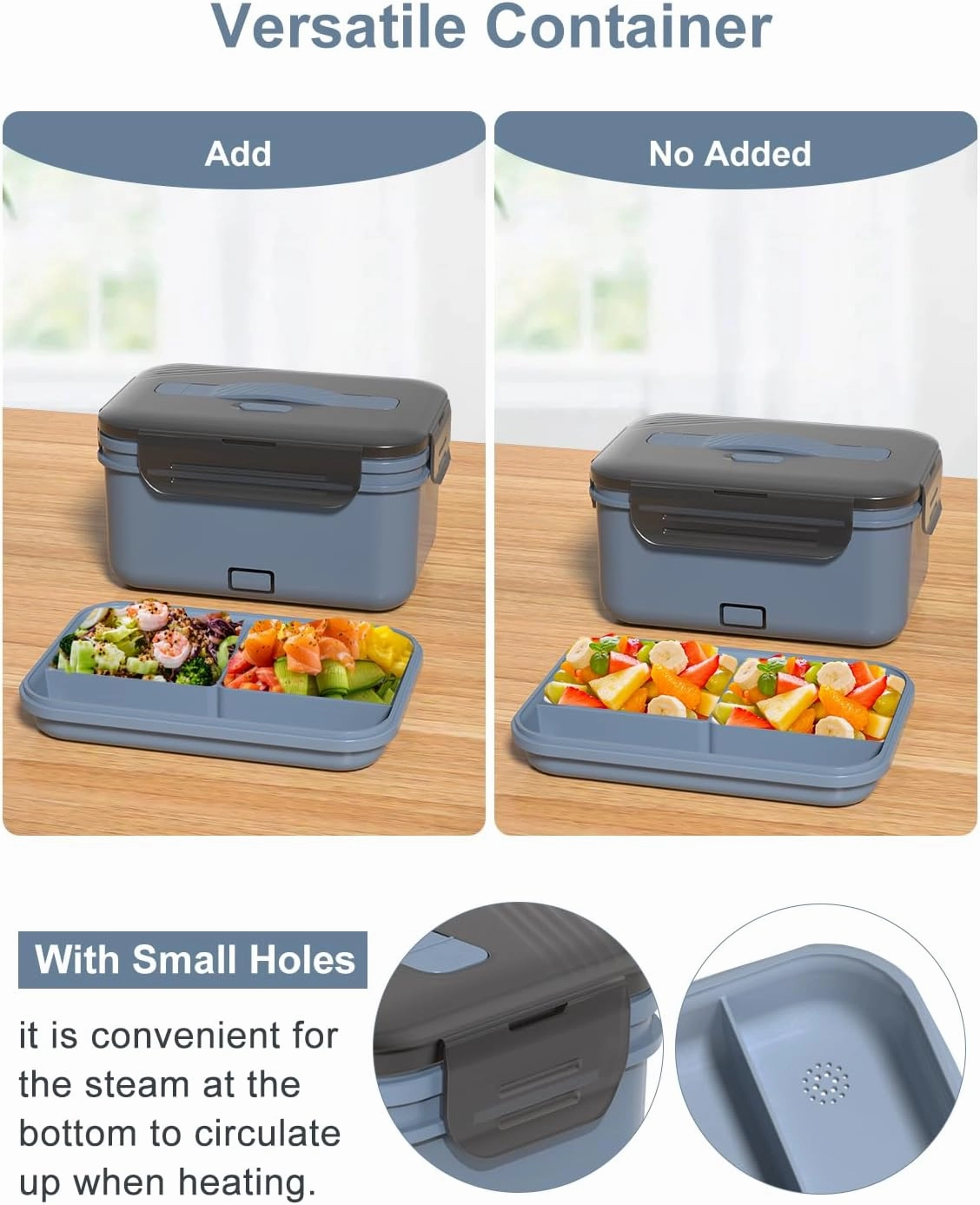 Electric Lunch Box Food Heater, New 100W Portable Food Warmer, Heated Lunch Box for Adults Car/Home with 1.8L Removable Stainless Steel Container, Christmas White Elephant Gifts, 12V/24V/110V/220V