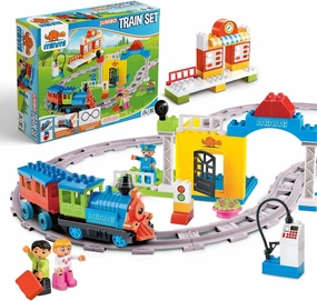 Electric Train Set - Toddler Train Toy Figures & Playsets for Age 2-10 Year Old Boy Toy Trains, Kids Toy Train Sets for Boys & Girls, Mini Engine Steam Train Model Train Set, Motorized Train Set-107pc