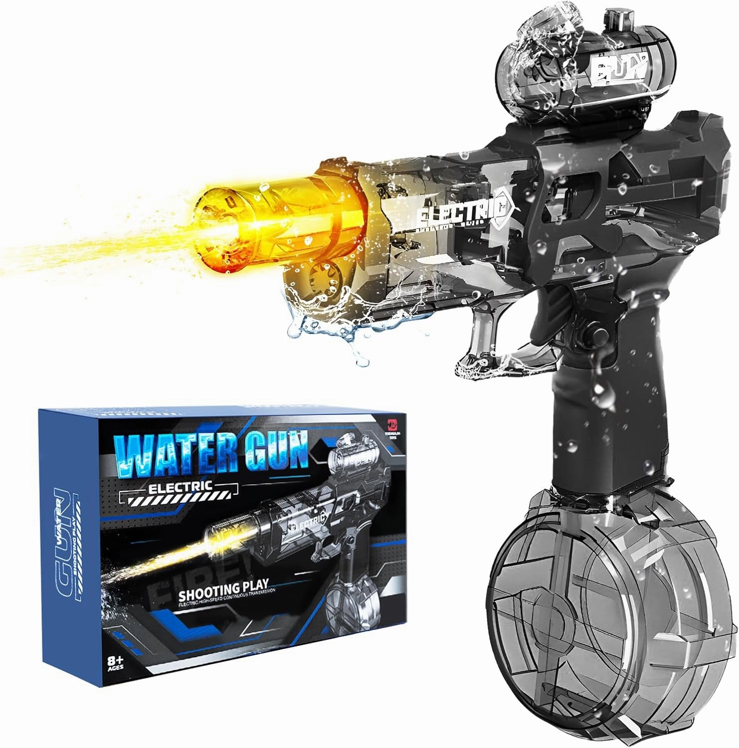 Electric Water Guns for Adults Kids, High Power Automatic Squirt Gun, Long Range Ultimate Battle Blaster Water Gun for Summer, Outdoor Beach Swimming Pool Aqua Shooter Hydro Blaster(Black)