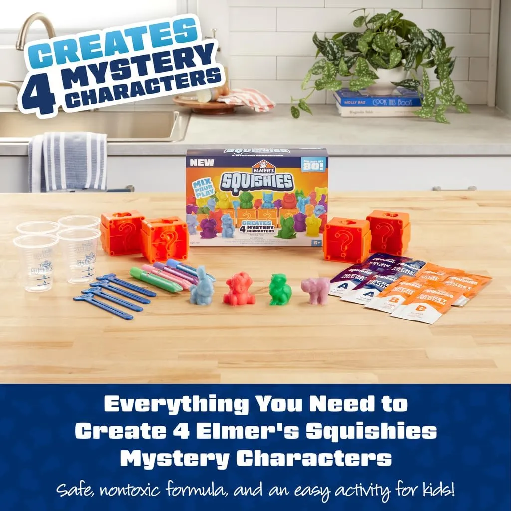 Elmer's Squishies Minis, Make Your Own Squishies Kit, Creates 6 Characters