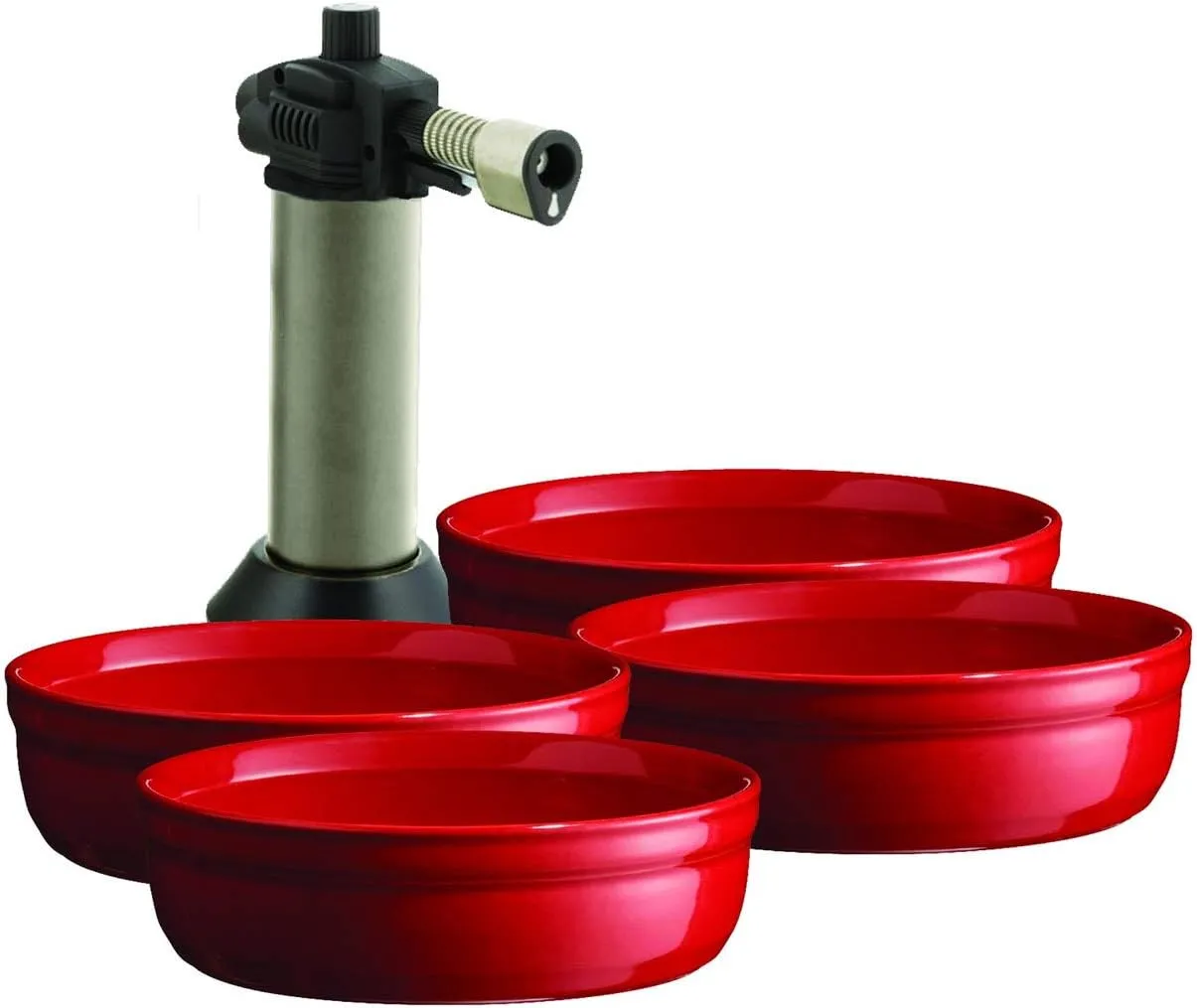Emile Henry eh349711 Crème Brûlée Set, Ceramic, Grand Cru, 12 x 12 x 3 cm