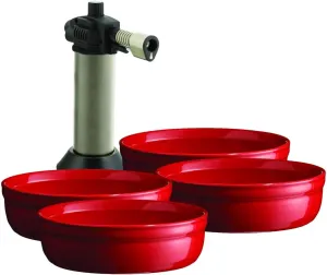 Emile Henry eh349711 Crème Brûlée Set, Ceramic, Grand Cru, 12 x 12 x 3 cm