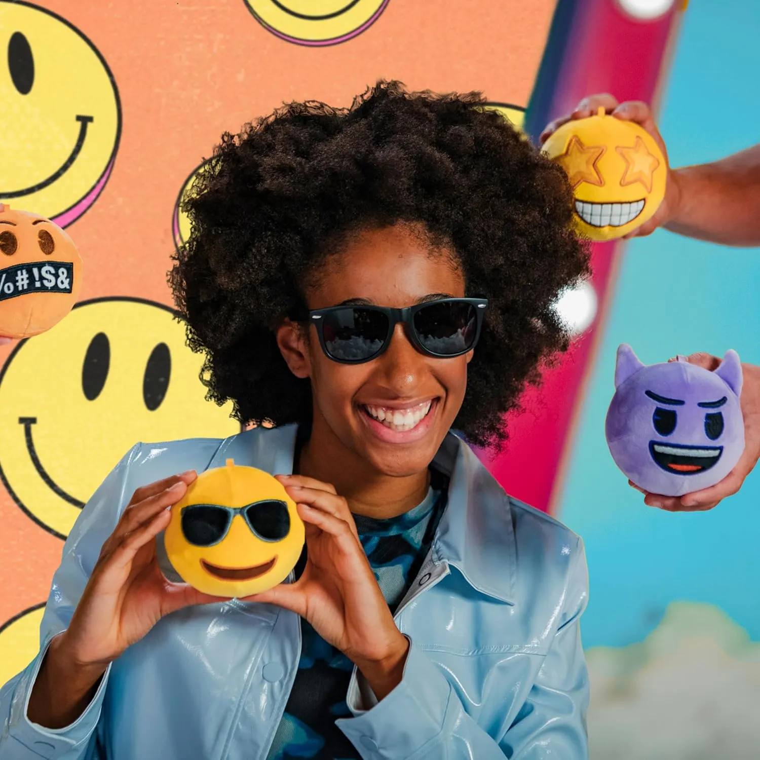 Emoji MiraBall Mystery Expandable MAXI Plush to Unbox, Collectible Squishy and Soft Plush with 4 Surprise, Limited Edition, Great Toy Gift for Kids Aged 3  (4-Pack)