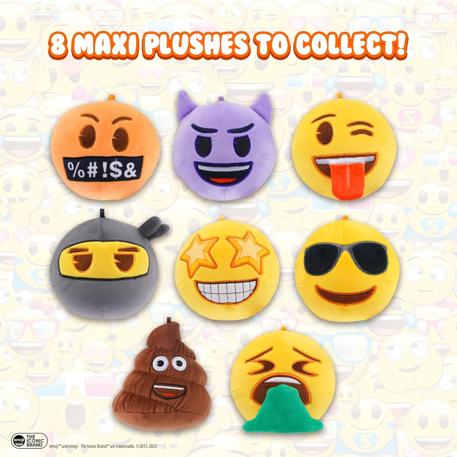 Emoji MiraBall Mystery Expandable MAXI Plush to Unbox, Collectible Squishy and Soft Plush with 4 Surprise, Limited Edition, Great Toy Gift for Kids Aged 3  (4-Pack)