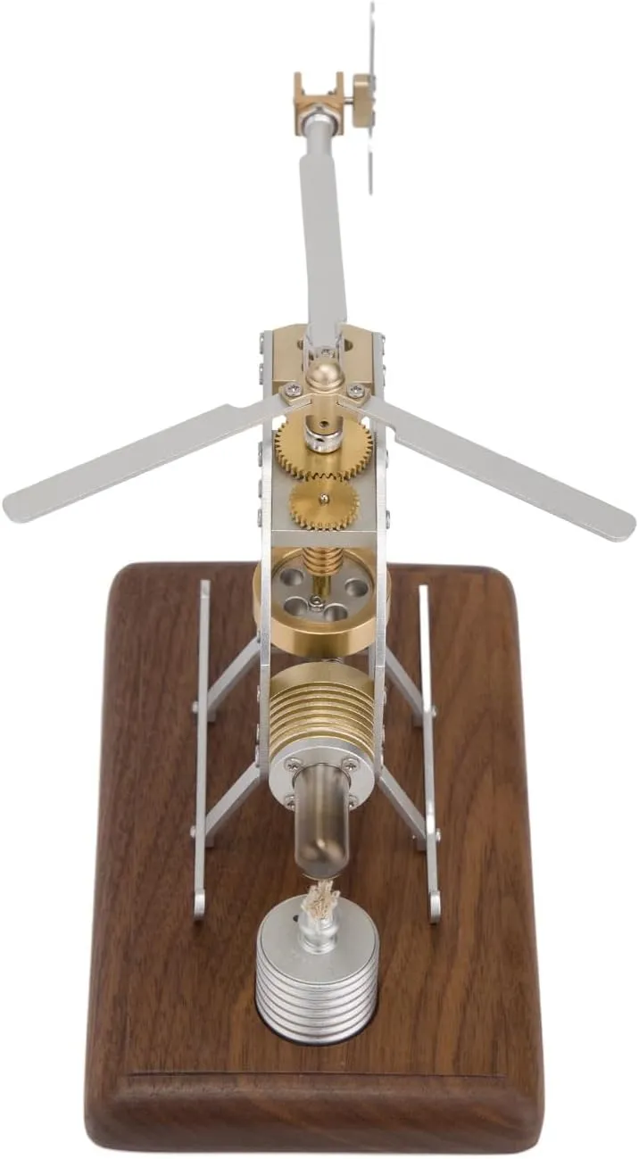 Engine Model Kits, Hot Air Stirling Engine Kit for Adults, DIY Assembly Engine Motor Model for Helicopter Educational Physics Experiment STEM Model