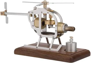 Engine Model Kits, Hot Air Stirling Engine Kit for Adults, DIY Assembly Engine Motor Model for Helicopter Educational Physics Experiment STEM Model