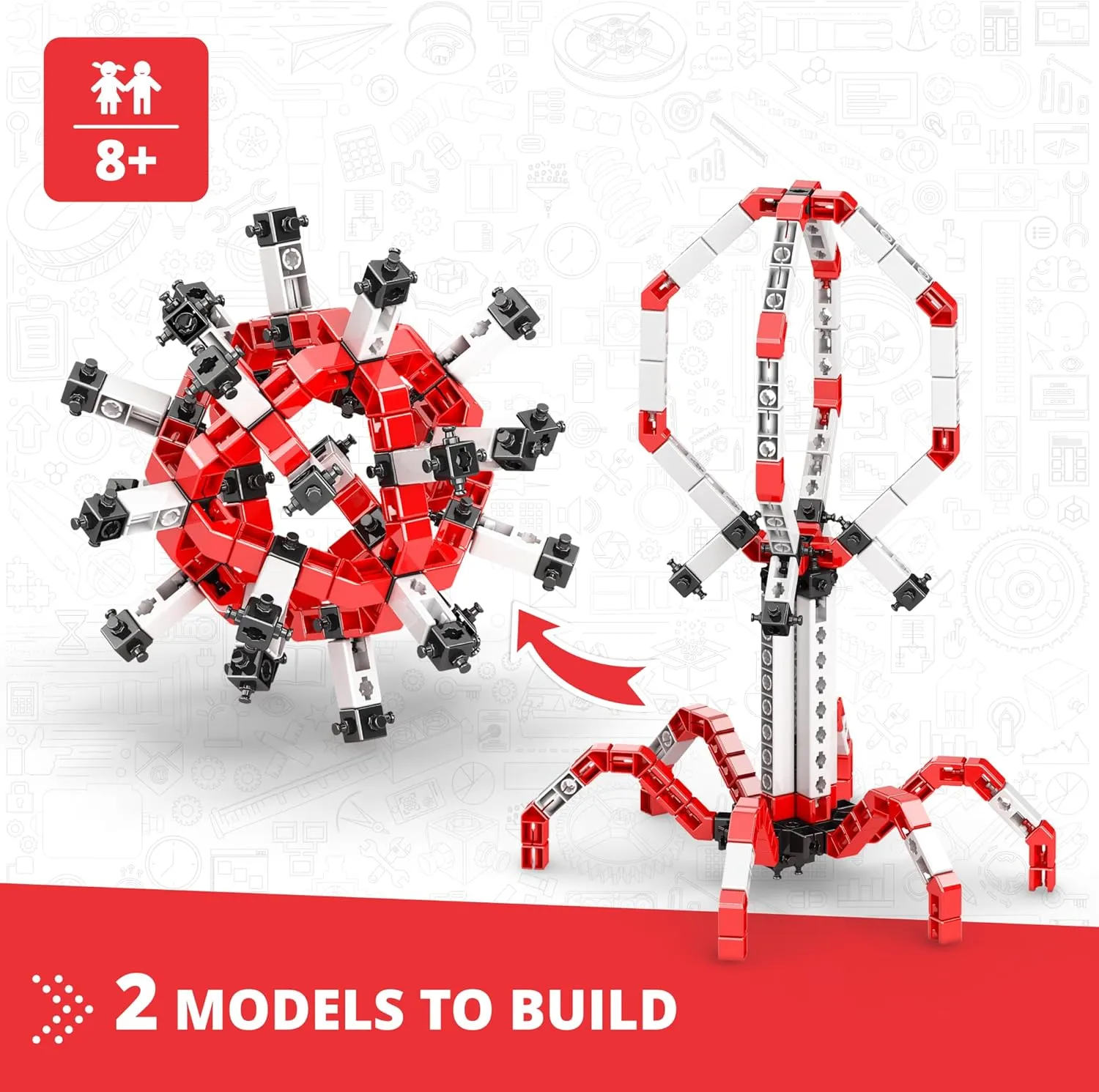 Engino: STEAM Labs Junior: How Viruses Works - 2 Model Brick Building Set, Toybook Series, Experiment & Art Activities, Play & Learn Science, Kids 8 
