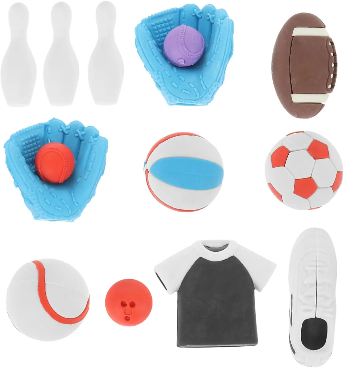 Erasers 50pcs Football Basketball Stationery Set Pull Apart Sports Erasers Boys and Girls Favorite