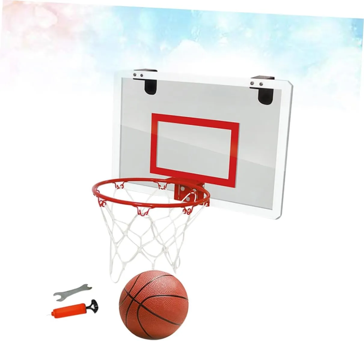 ERINGOGO 1pc Mini Basketball Board Door Hanging Basketball Board Creative Basketball Board Indoor Basketball Board, 45.5X30.5CM, Red