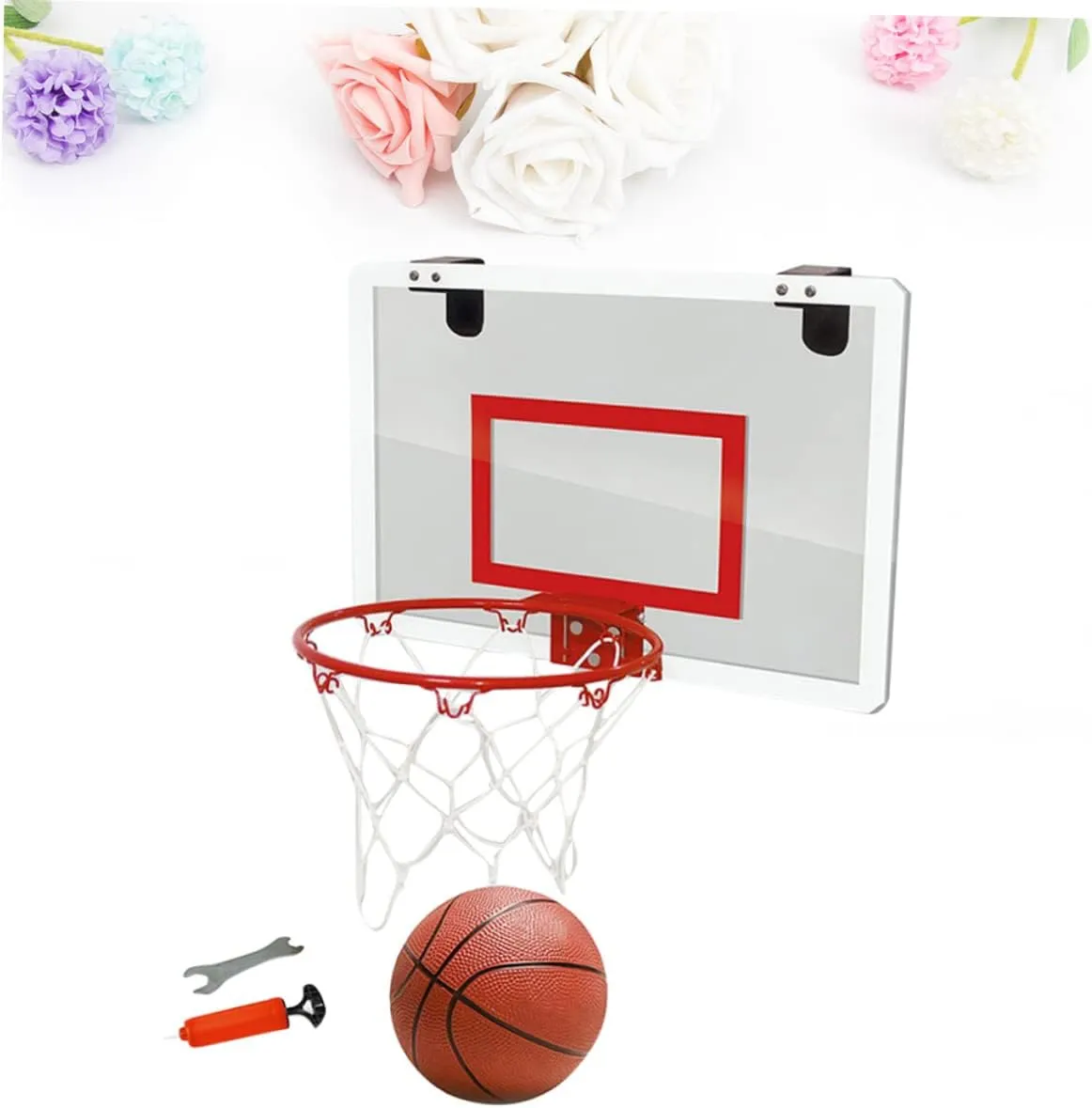 ERINGOGO 1pc Mini Basketball Board Door Hanging Basketball Board Creative Basketball Board Indoor Basketball Board, 45.5X30.5CM, Red