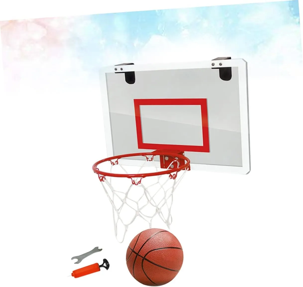 ERINGOGO 1pc Mini Basketball Board Door Hanging Basketball Board Creative Basketball Board Indoor Basketball Board, 45.5X30.5CM, Red