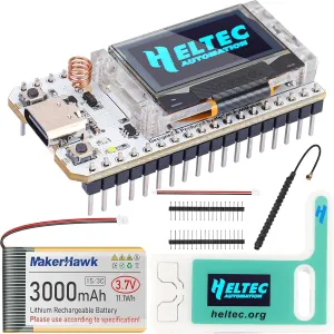 ESP32 LoRa V3 Module Board with 3000mAh Battery Set - with 915MHz Antenna and SX1262 LoRa V3 Case Devices for Meshtastic Arduino LoRawan IOT