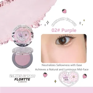 Esther Bunny Single-Colour Highlighter, 3 Colors, Soft-Focus Face Makeup (02#Purple, standard code)