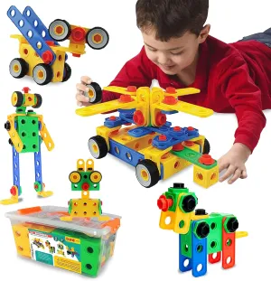 ETI Toys STEM Learning Original Educational Construction Engineering Building Blocks Set for 3, 4 and 5  Year Old Boys & Girls | Creative Fun Building Toys for Kids Kit, STEM Toys Gift (172 PCS)