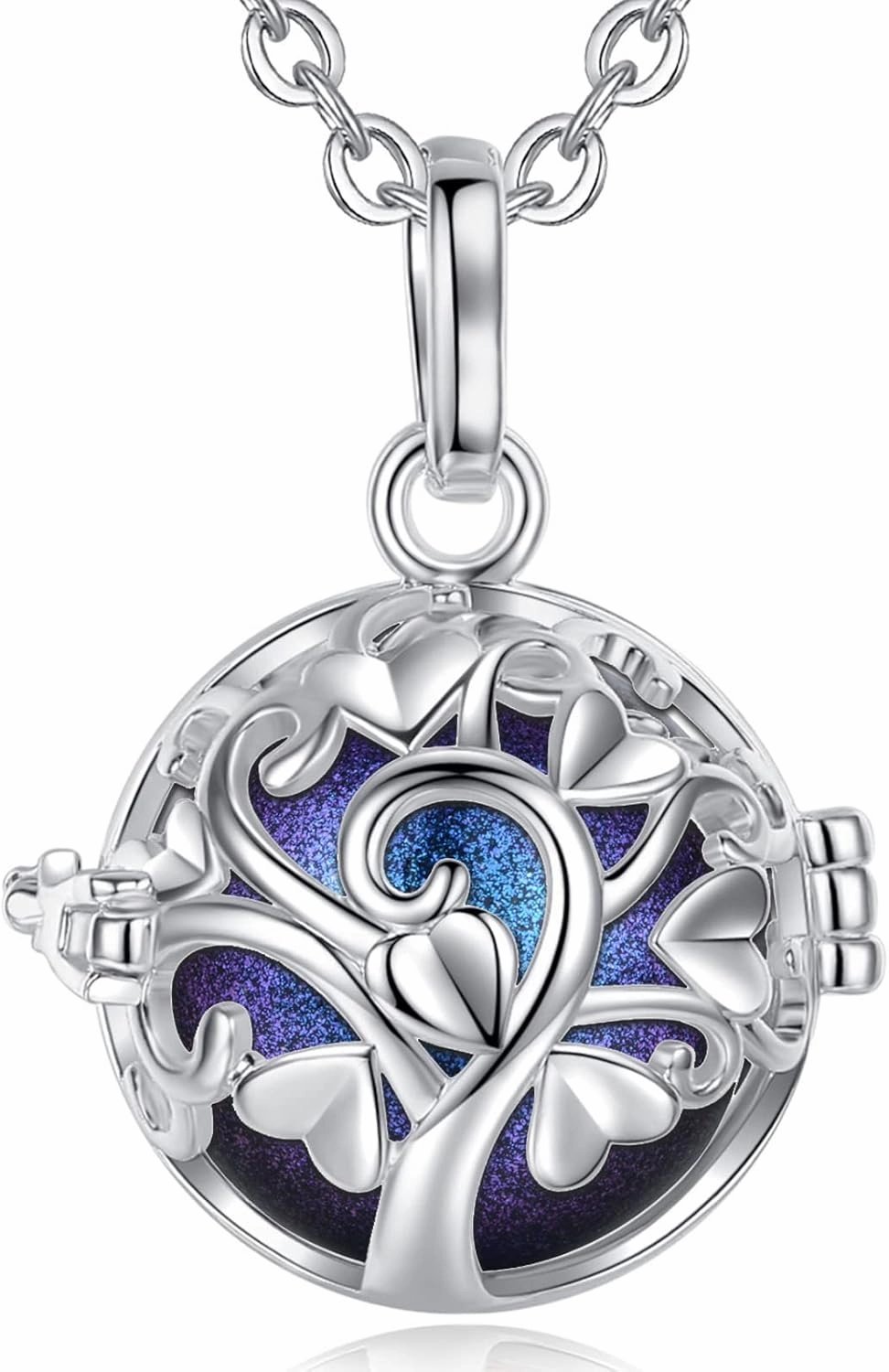 EUDORA Harmony Bola Tree of Life Angel Caller Necklace Musical Chime Ball for Pregnancy Women, 30"