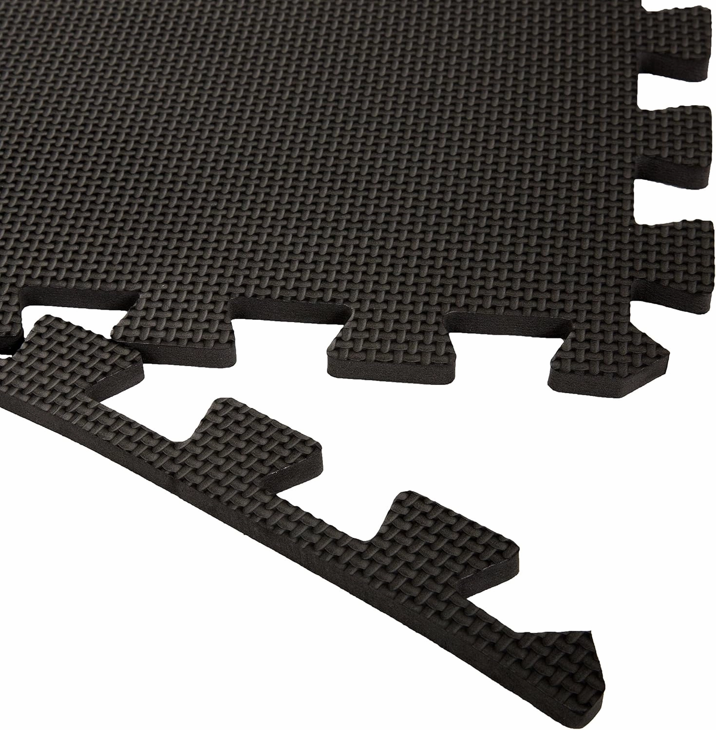 EVA Foam Mat Tiles 6-Pack - 24 SQ FT of Interlocking Padding for Garage, Playroom, or Gym Flooring - Exercise Mat or Baby Playmat by Stalwart (Black)