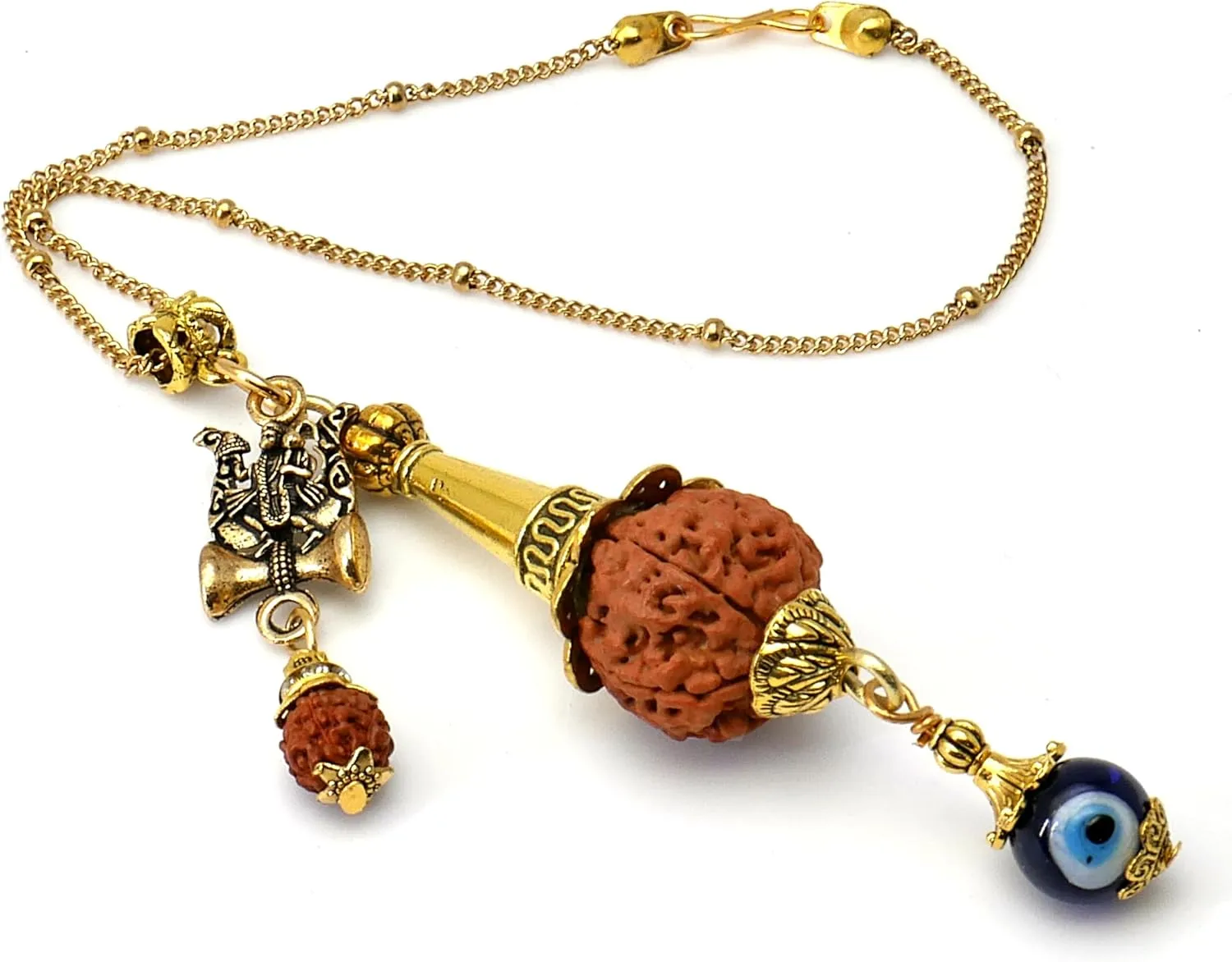 Evil Eye Protection Hanuman Ji & Hanuman ji Ki Gada, Handcrafted Hanuman ji ke Gada Charms for Native Vibes Protection Hanging for Home Wall/Door/Car/Handbag