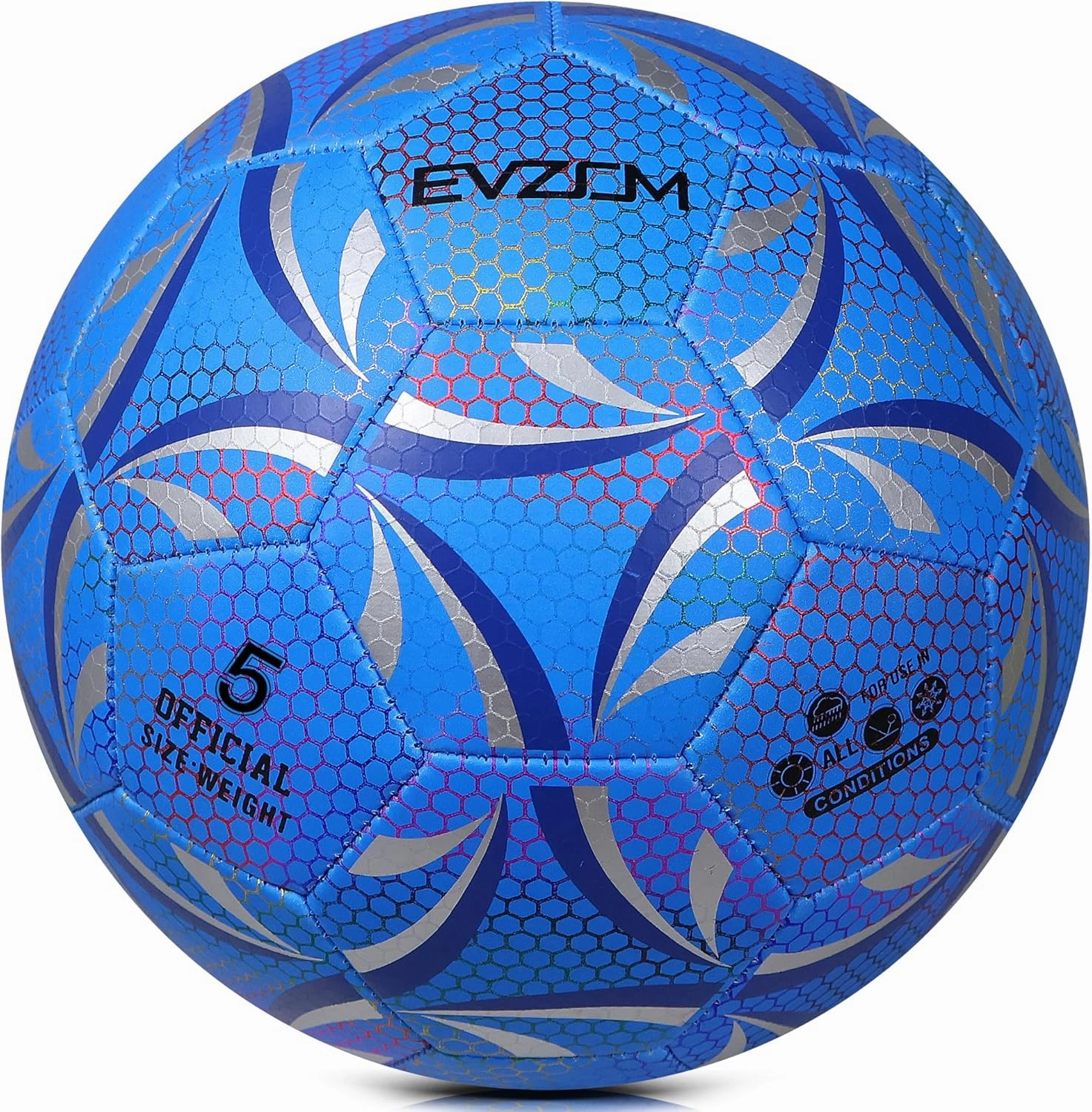 EVZOM Soccer Ball Luminous Official Match Game American Soccer Ball Size 3,Size 4,Size 5 for Boys,Girls,Kids,Adult Outdoors Indoors Sports Ball Training