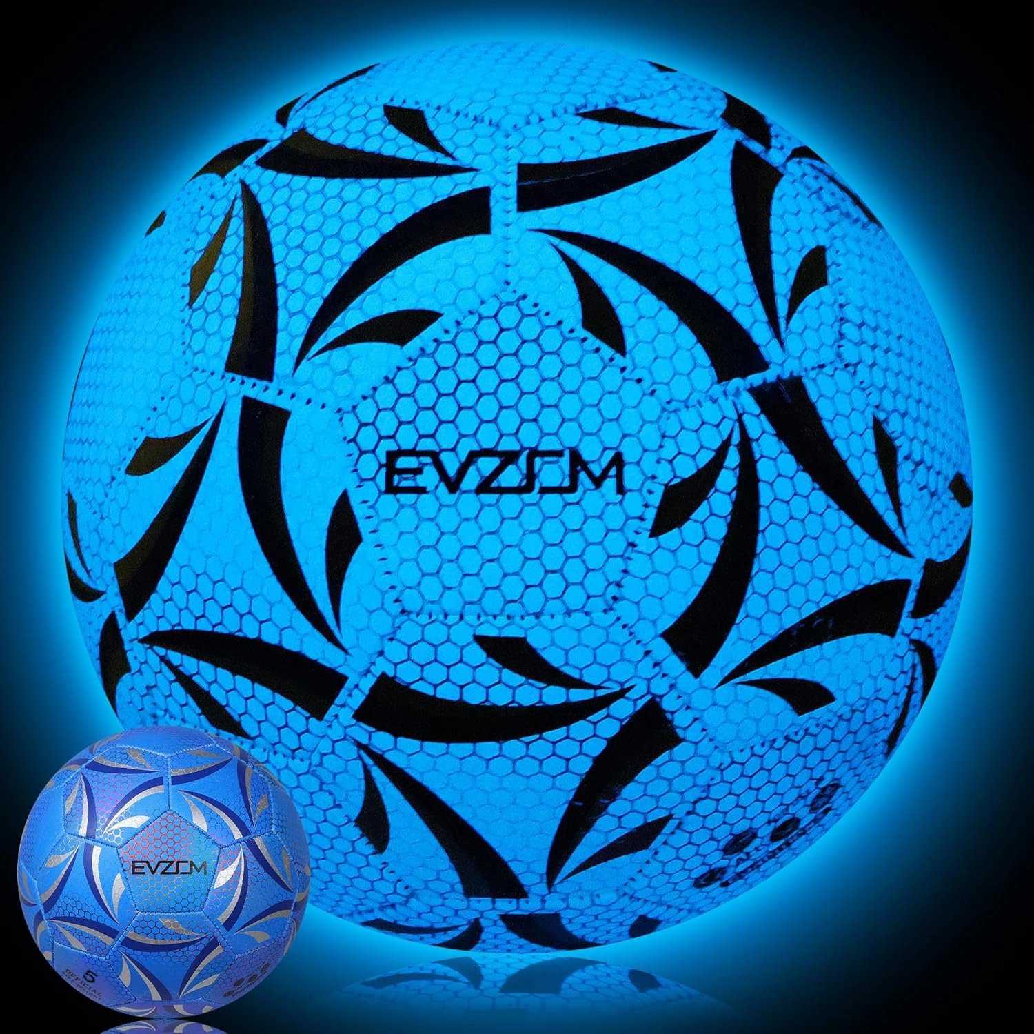 EVZOM Soccer Ball Luminous Official Match Game American Soccer Ball Size 3,Size 4,Size 5 for Boys,Girls,Kids,Adult Outdoors Indoors Sports Ball Training