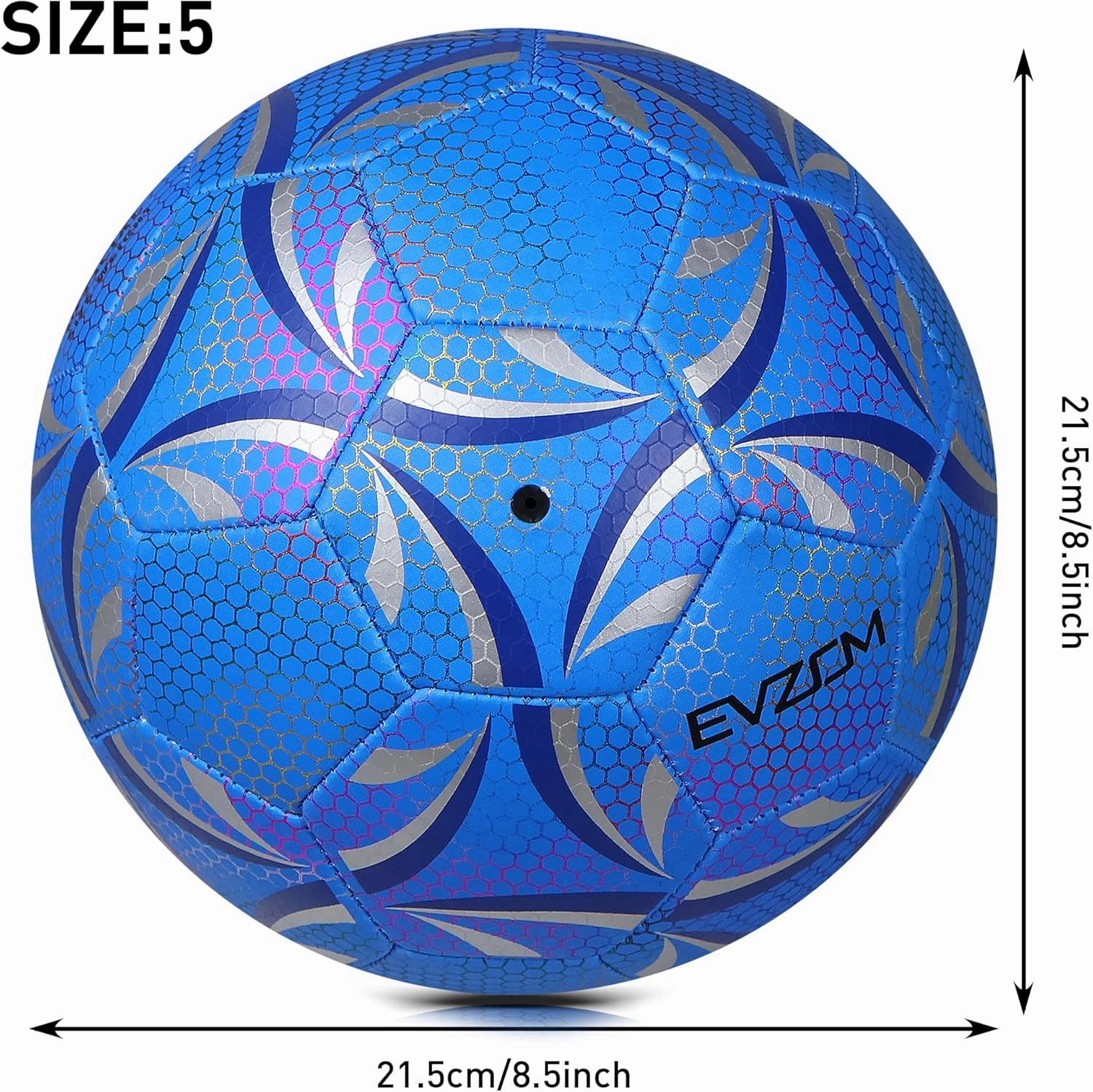 EVZOM Soccer Ball Luminous Official Match Game American Soccer Ball Size 3,Size 4,Size 5 for Boys,Girls,Kids,Adult Outdoors Indoors Sports Ball Training