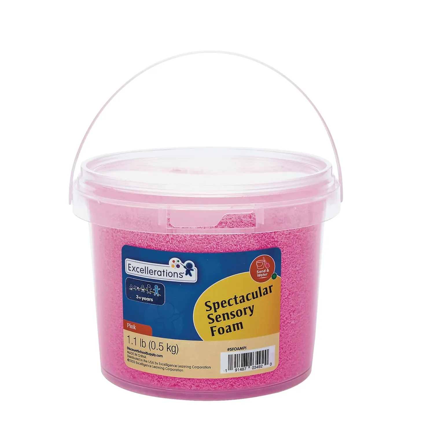 Excellerations Spectacular Sensory Foam - Pink, 1.1 lb (500 g), Interactive Toy for Kids, Tactile Exploration, Mess-Free Kinetic Foam for Sensory Play, Calm-Down Tool, Classroom or Home School Use