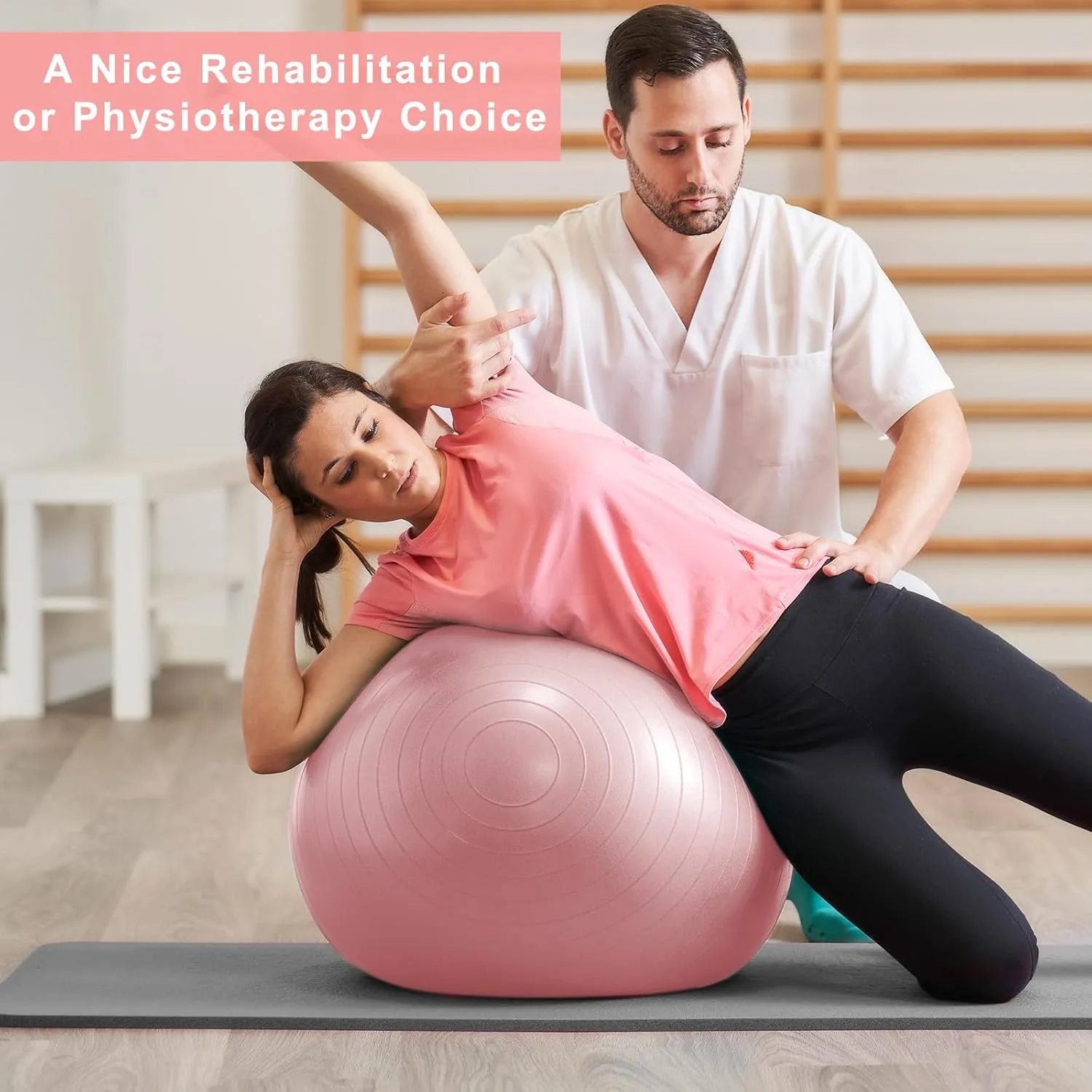 Exercise Ball, Pilates Ball for Pregnancy, Swiss Balance Ball with Pump,Multiple Sizes Stability Ball Chair for Office, Home Gym, Fitness, Workout and Physical Therapy