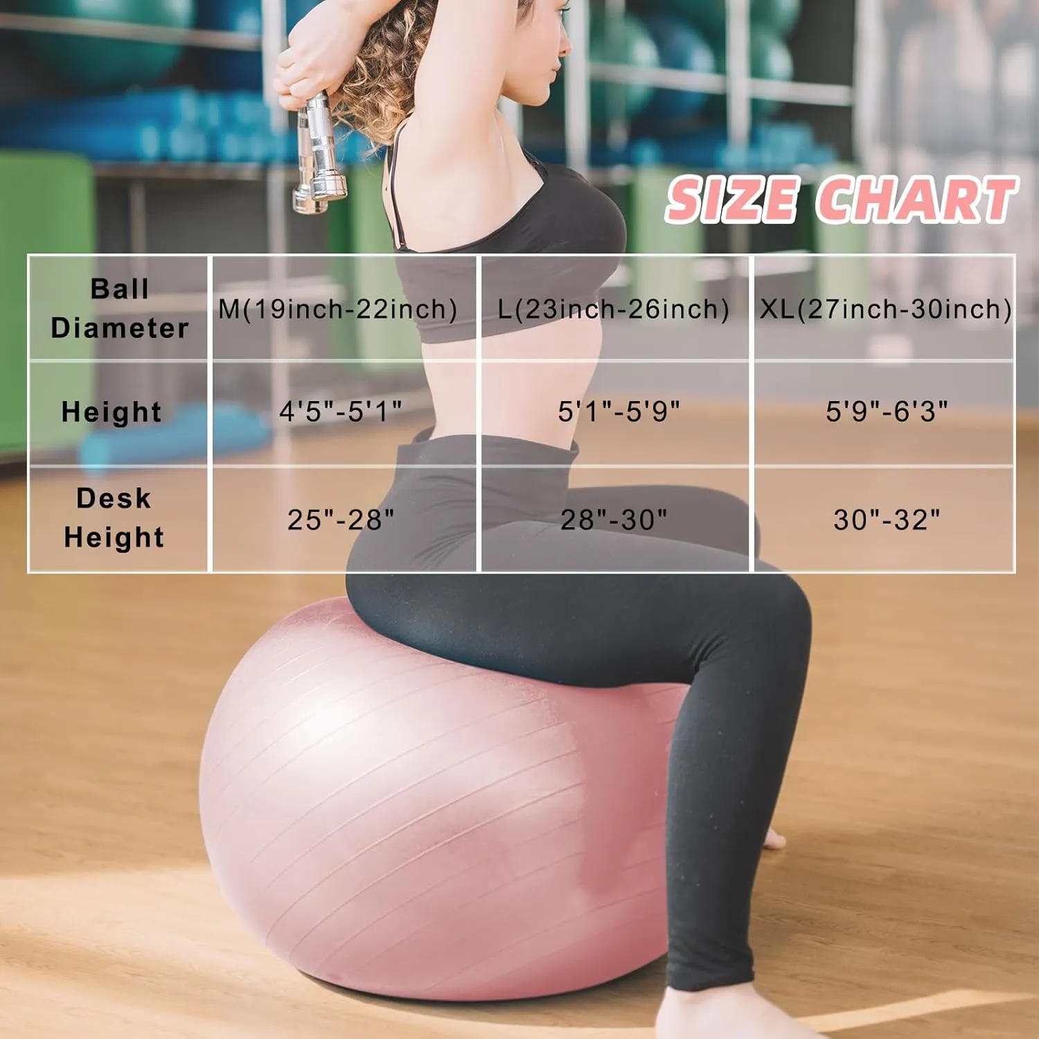 Exercise Ball, Pilates Ball for Pregnancy, Swiss Balance Ball with Pump,Multiple Sizes Stability Ball Chair for Office, Home Gym, Fitness, Workout and Physical Therapy
