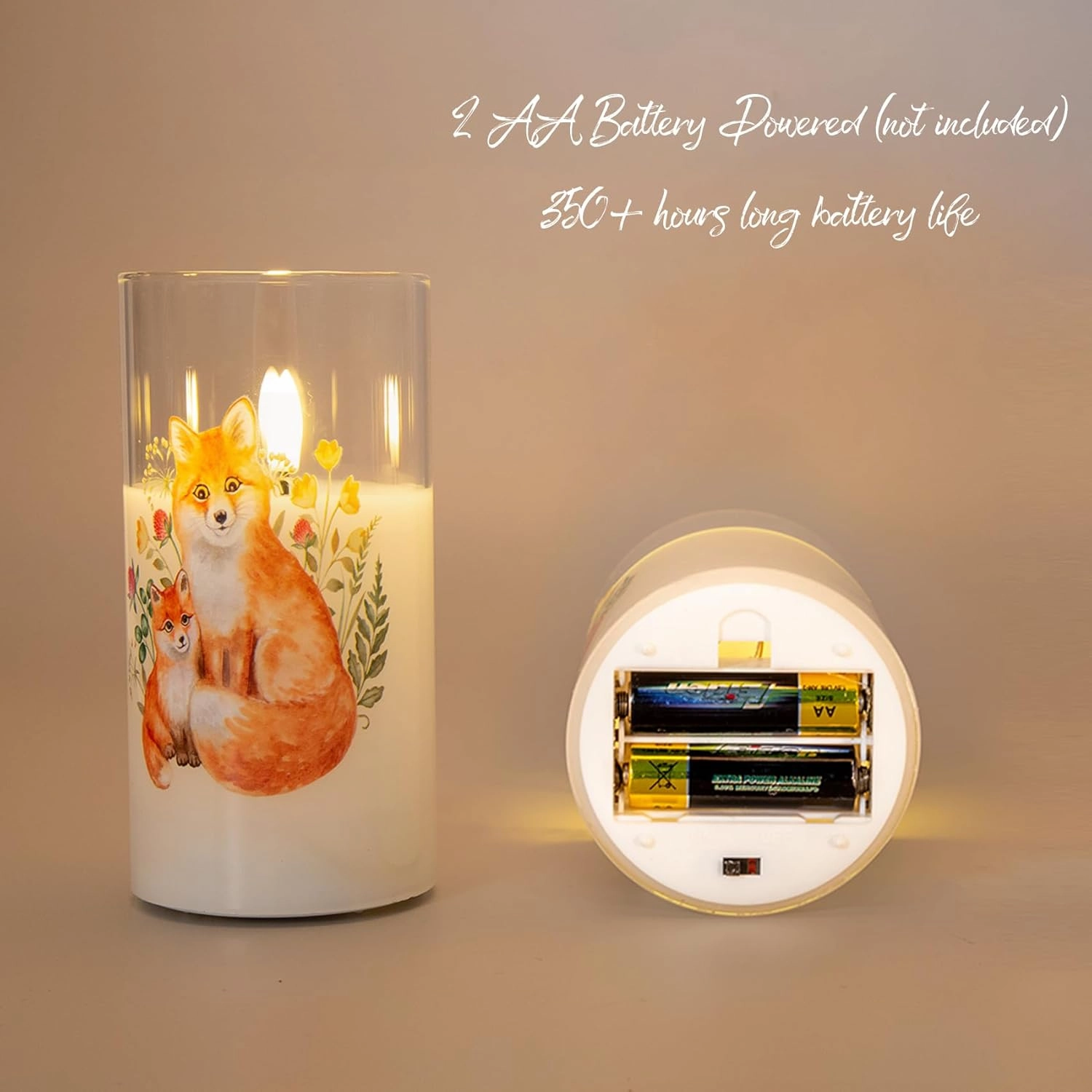 Eywamage Glass Flameless Candles with Remote, Flickering Battery Operated LED Pillar Candles Set of 3