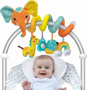 FATI Car Seat Toys for Babies 0-6 Months, Sensory Toys with Squeaker Teether Rattles, Ideal Gifts
