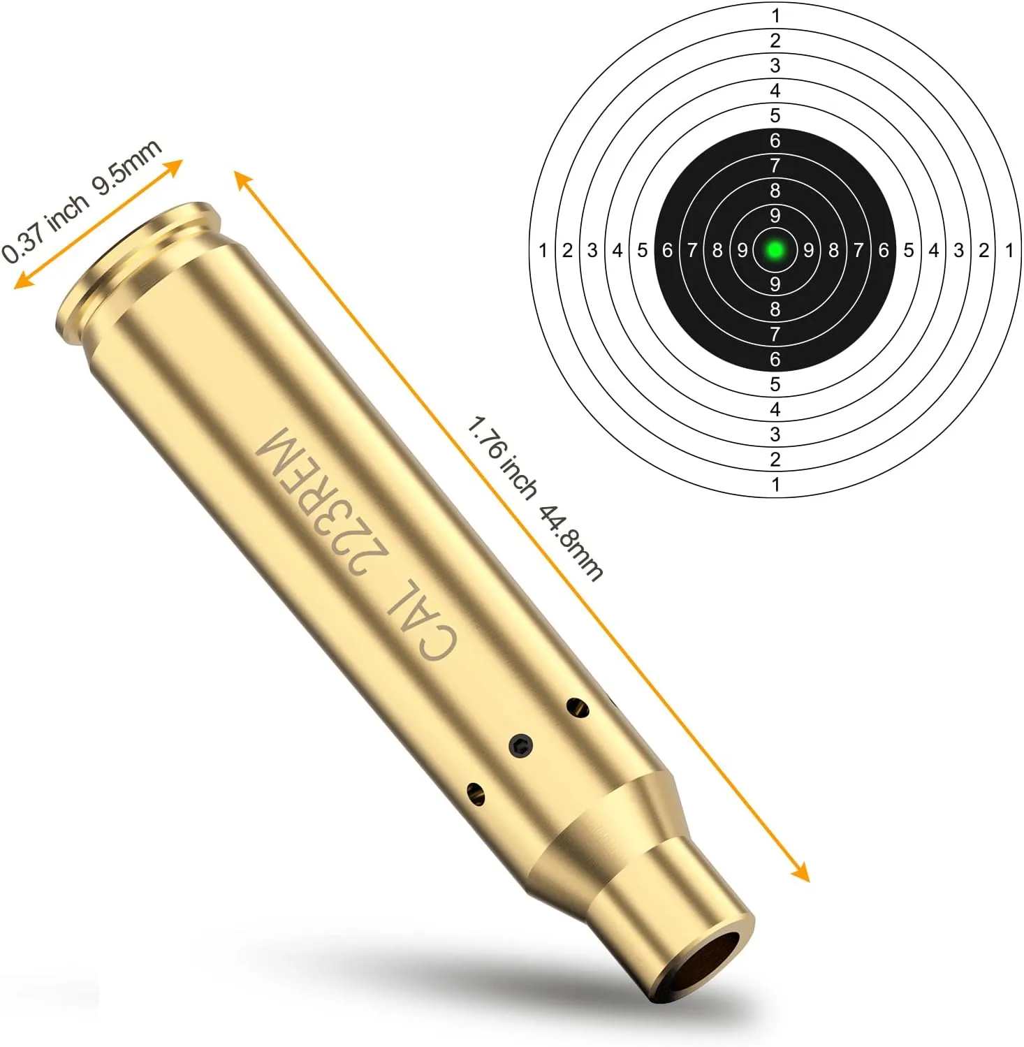 Feyachi Green Bore Sight 9mm/223 5.56mm/12 Gauge Bore Sight Laser Boresighter with 3 Sets of Batteries