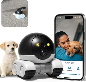 Firam Robot, 1080p HD DIY Bot Robot Home Cameras on Wheels, Movable Pet Cameras Battery-Powered, 2-Way Talk, Night Vision, APP Remote Control, Night Vision, Smooth Pan & Tilt (128 GB)