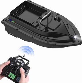 Fishing Bait Boat, 2 KG Loading Dual Motor Fish Finder Ship Boat with LED Navigator Light, Positioning Auto Cruise Control, Auto Return, 12000mAh Lithium Battery Powered