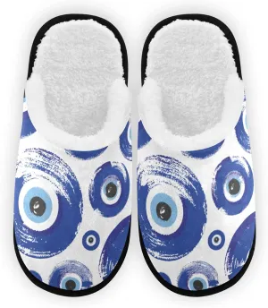 Fisyme Slippers Soft Non-Slip Indoor House Slippers Home Shoes For Bedroom Hotel Travel Spa