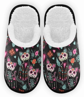 Fisyme Slippers Soft Non-Slip Indoor House Slippers Home Shoes For Bedroom Hotel Travel Spa
