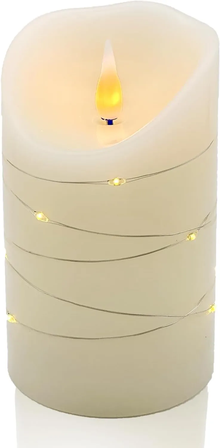 Flameless LED Candles, Realistic Flickering Flame, Set of Multiple (Ivory, 5 Inch)