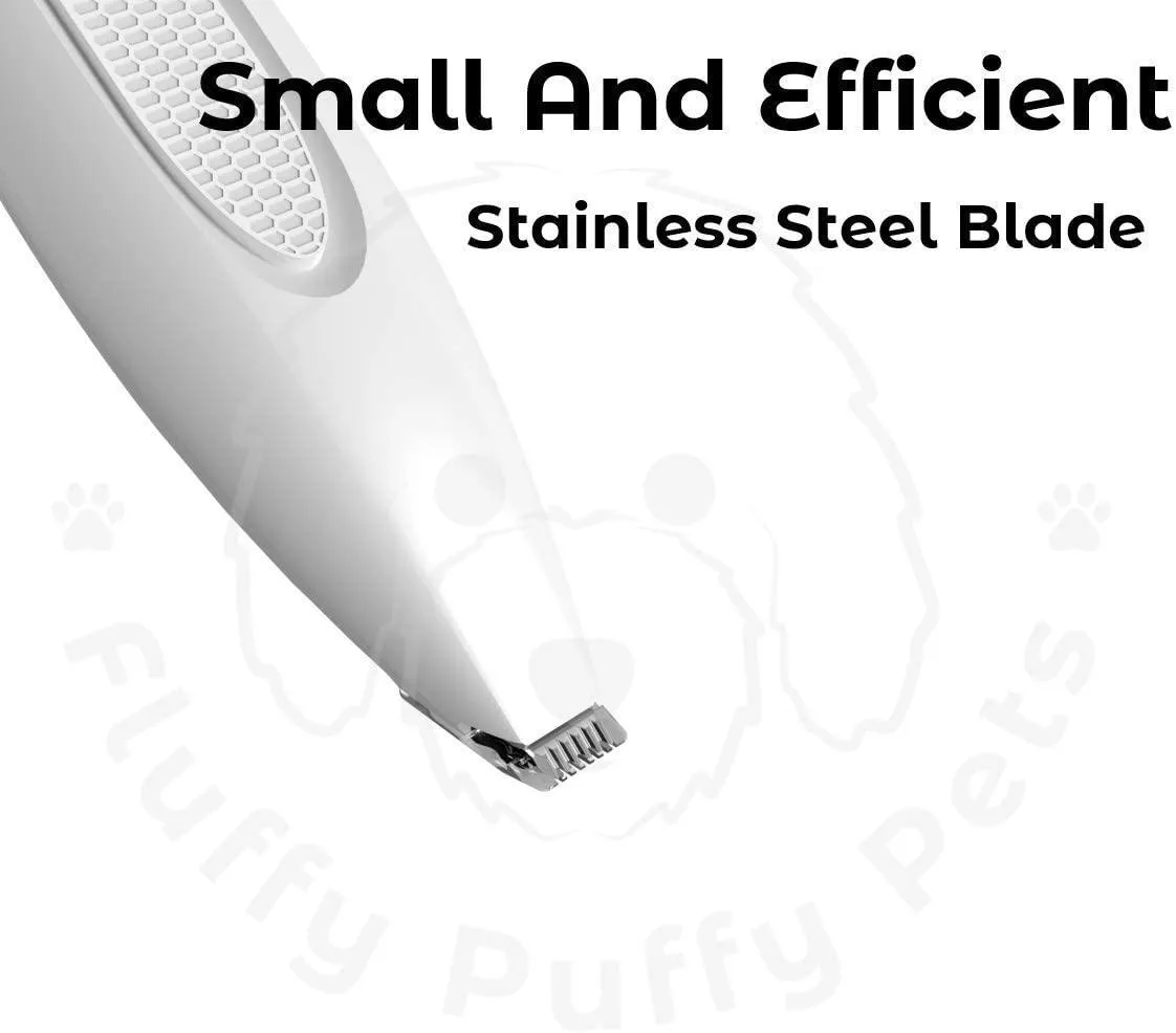 Fluffy Puffy Pets – Pocket Size Dog Face & Paw Trimmer Low Noise | Stainless Steel Blade | Battery Operated | Quick Touch-Ups Made Easy