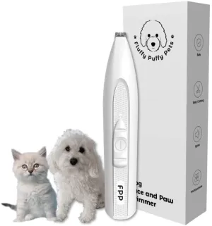 Fluffy Puffy Pets – Pocket Size Dog Face & Paw Trimmer Low Noise | Stainless Steel Blade | Battery Operated | Quick Touch-Ups Made Easy