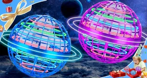 Flying Orb Ball 2 Pack,Magic Hand Controlled Mini Drone Fly Orb Hover Ball Toy,Galactic Fidget Spinner Flying Orb,Cool Toys Gift for 6 7 8 9 10  Year Old Boys Girls Toys(Blue & Purple)