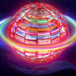 Flying Orb Toy: 2024 Upgraded Galaxy Boomerang Ball, Hover Orb, Cosmic Globe Flying Spinner, Hand Controlled Mini Drone Ball, Cool Toys for 6-10  Years Old Boys & Girls, Red