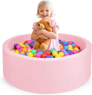 Foam Ball Pit, 35"x 12" Ball Pits for Toddlers, Soft Round Kiddie Baby Ball Pool for Kids, Ideal Gift for Babies Indoor Outdoor Game, Balls Not Included,Pink...