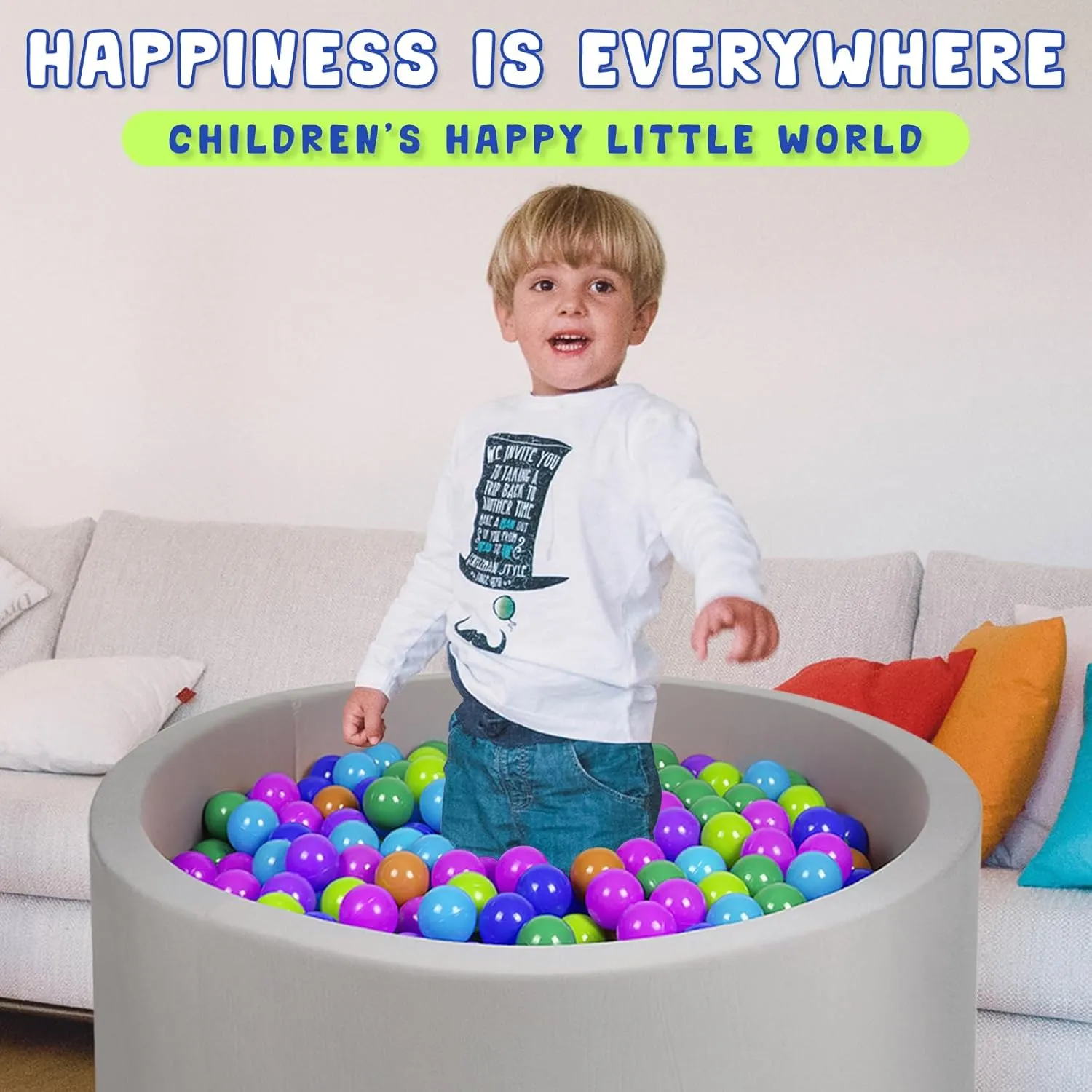 Foam Ball Pit for Kid, Kids Soft Ball Pit,Kiddie Balls PoolIdeal Gift Toys for Children, 27 Inch