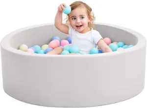 Foam Ball Pit for Toddlers, 35 Inch Baby Ball Pit Soft Round and Easy to Set or Clean, Baby Playpen Ball Pool is Ideal Gift for Kids-Balls NOT Included