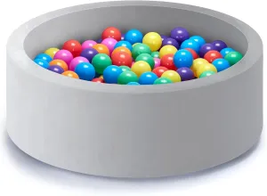Foam Ball Pit with Soft Memory Sponge, 35.5 Inches Diameter for Babies, Toddlers, Kids, Easy to Set and Clean, Balls are Not Include